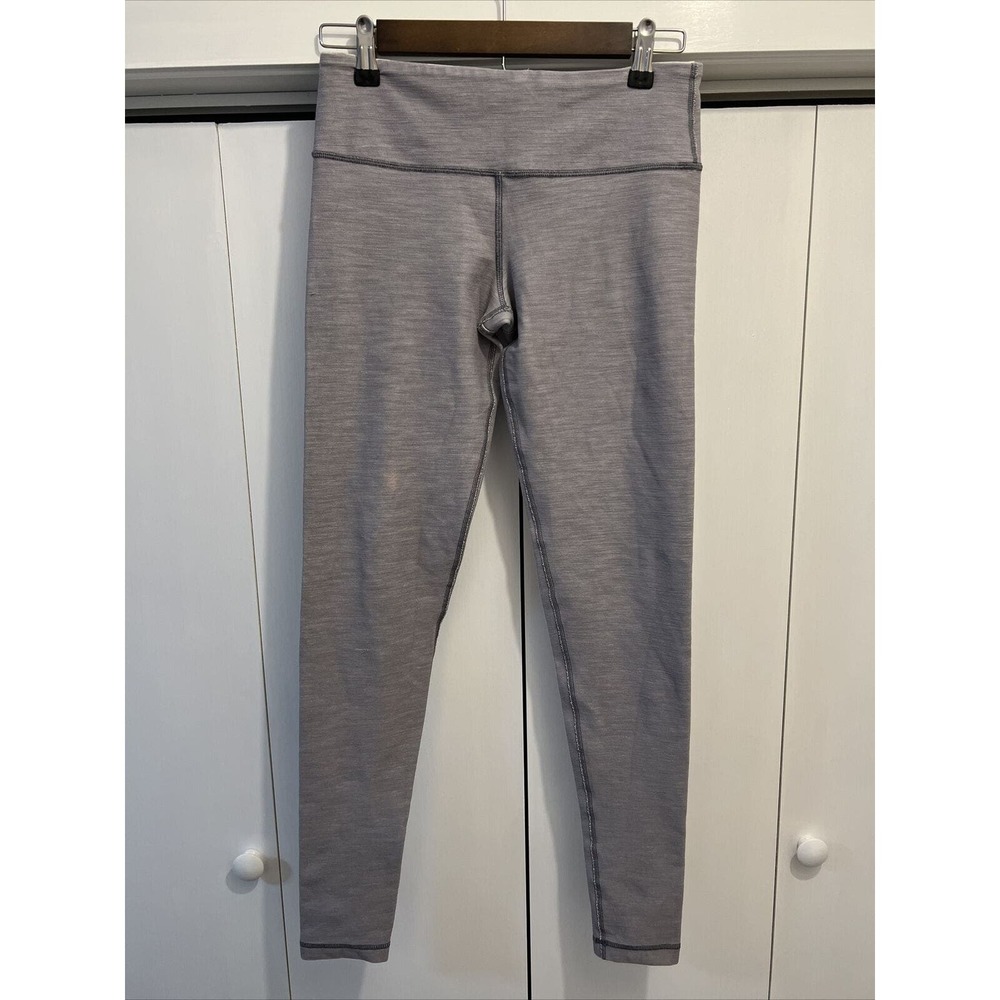 Lululemon 31” Gray Legging / Pant Cotton? Print On Inside Waist Band Sz 6 STAIN!